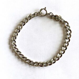 12K White Gold Filled Cuban Bracelet 7.5” Length